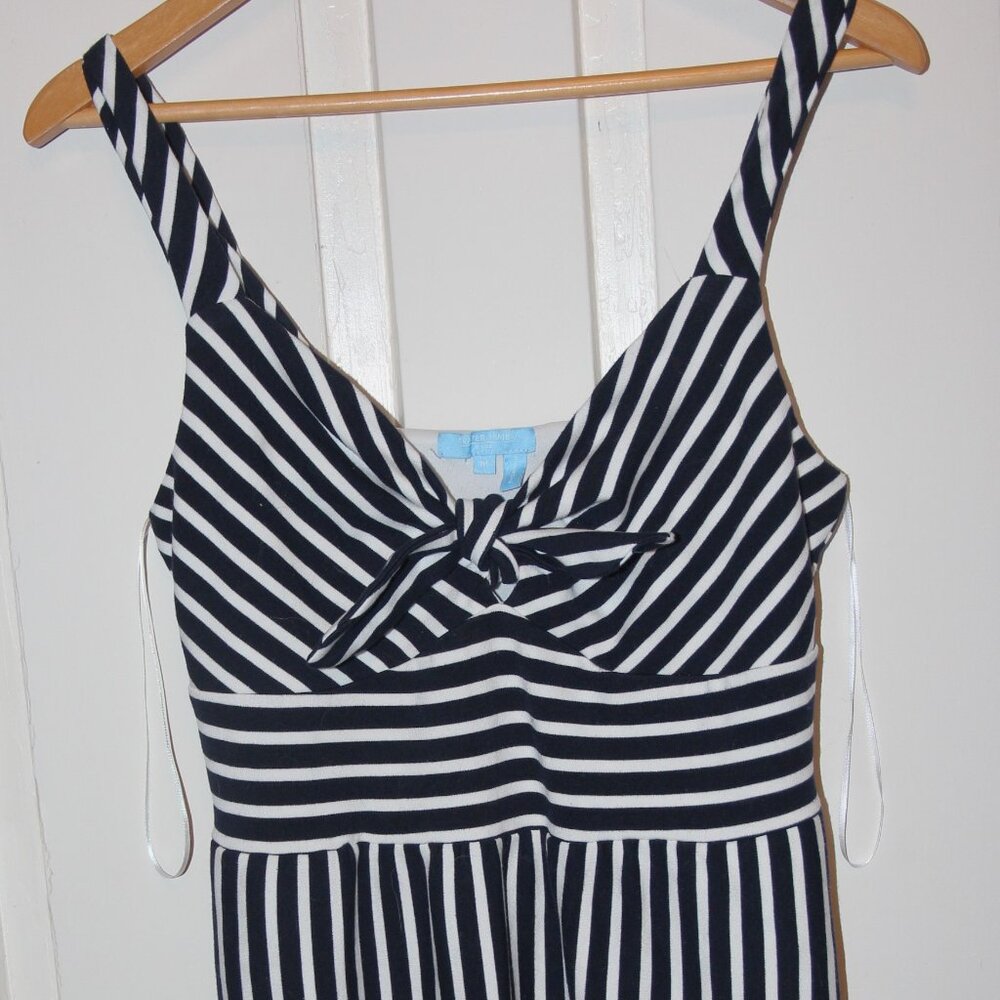 Draper James Navy and White Striped Maxi Dress